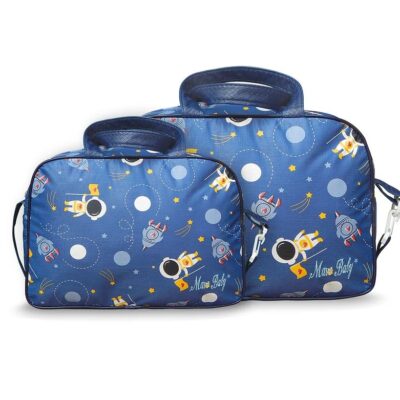 KIT BOLSA MATERNIDADE E FRASQUEIRA MASC ASTRONAUTA 2 PEÇAS