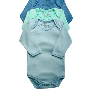 KIT C/3 – BODY MANGA LONGA 100% ALGODÃO LISO MASC