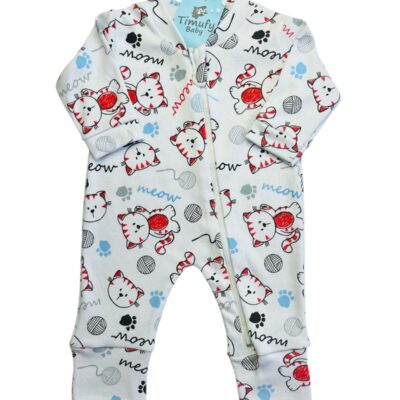 MACACÃO BEBÊ LONGO SUEDINE ESTAMPADO COM ZÍPER PÉ REVERSÍVEL MASCULINO