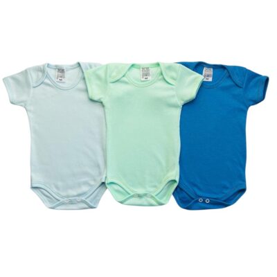 KIT C/3 – BODY MANGA CURTA CANELADO LISO MASCULINO