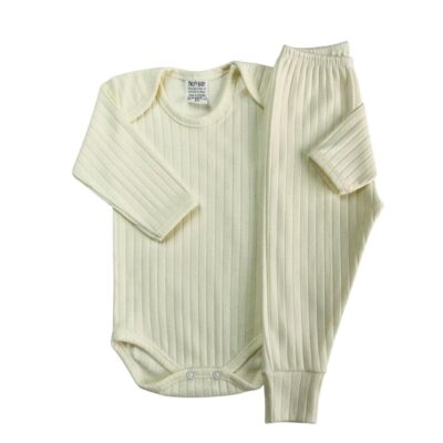 CONJUNTO CANELADO NEUTRO SUEDINE BODY M/L E MIJÃO SEM PÉ