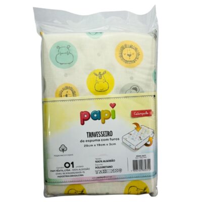 TRAVESSEIRO ESTAMPADO MASC ANTI-SUFOCANTE DE ESPUMA COM FUROS UNIDADE