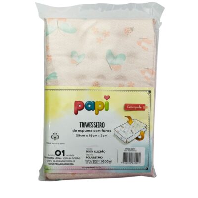 TRAVESSEIRO ESTAMPADO FEM ANTI-SUFOCANTE DE ESPUMA COM FUROS UNIDADE