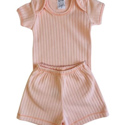 CONJUNTO CANELADO FEM SUEDINE BODY M/C E SHORT